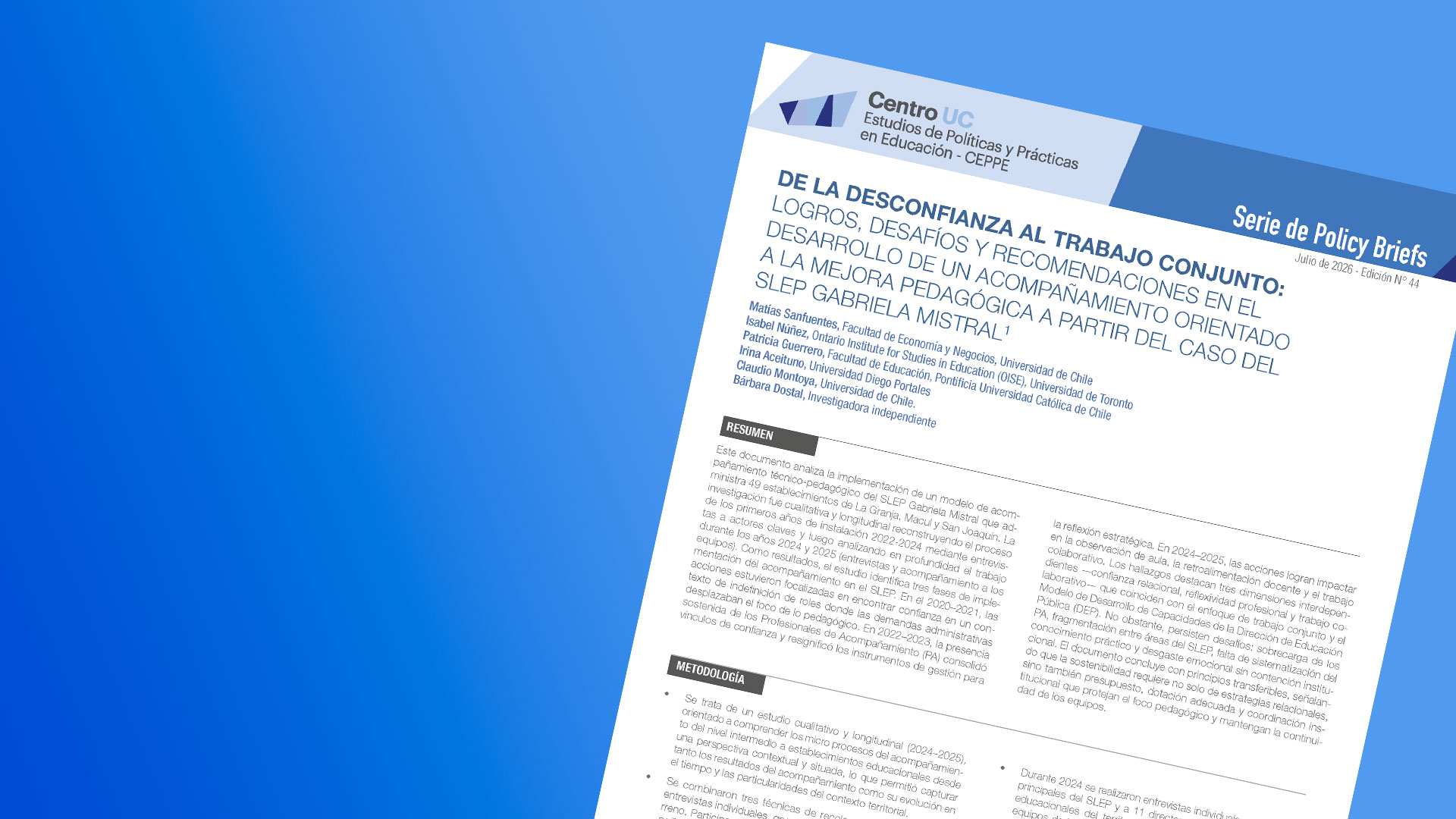 Revisa acá el nuevo Policy Brief